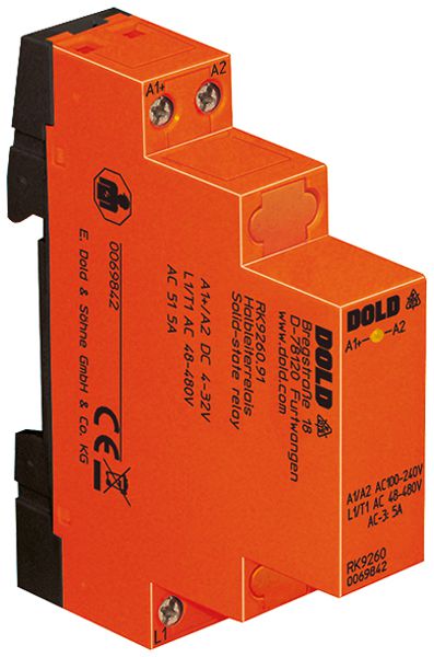 REG-Halbleiterrelais DOLD RK9260 4…32VDC, 5A/24…280VAC IN: AC230V