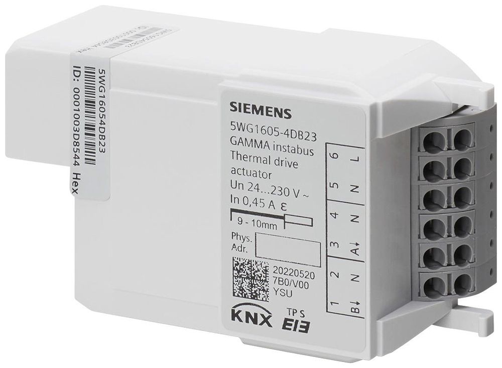 Actionneur de chauffage KNX INC Siemens RL 605D23, 2-fois 24…230VAC 0.45A