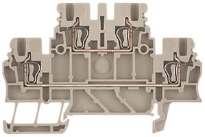 Borne multi-étage Weidmüller ZDK 1.5 connexion à ressort 1.5mm² 2 étages beige