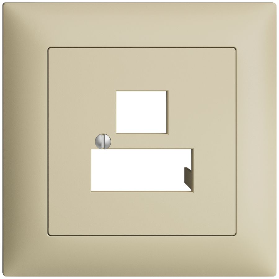 UP-Frontset EDIZIOdue vanille 88×88mm 3×RJ45