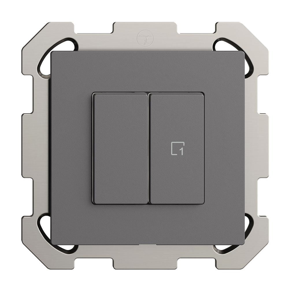 UP-Druckschalter 1K/2T Szene Edue Wiser dunkelgrau