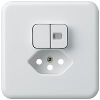 UP-Frontset basico 86×86mm weiss mit 1 Linse und Kinderschutz f.S1/T13 für BOMI