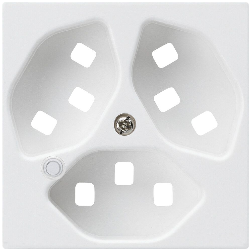 Piastra frontale per presa Hager kallysto 3×T23 illuminato H bianco ultra