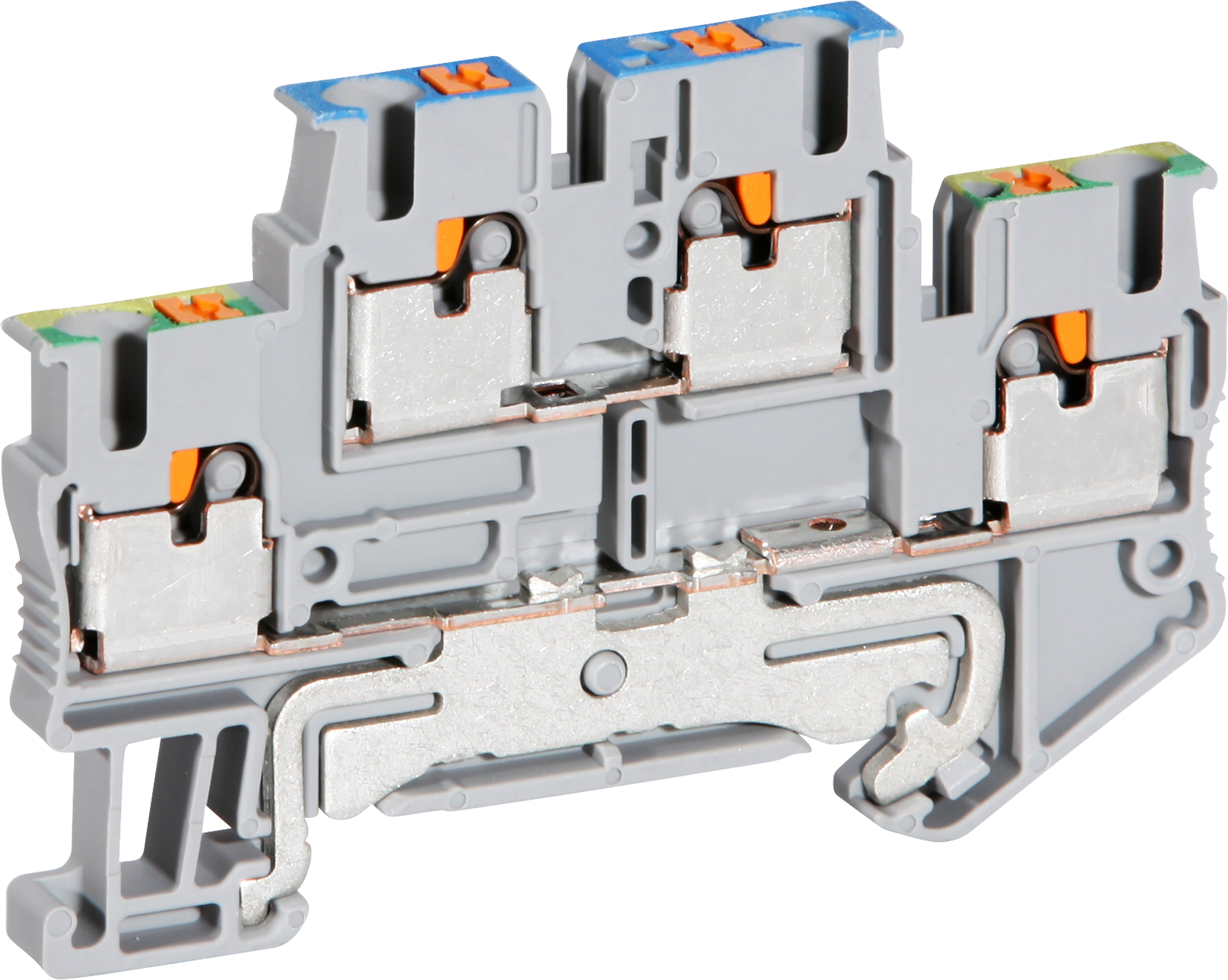 Borne 2 étages 0.14…4mm² gris connexion Push-in PTTB 2.5-PE/N