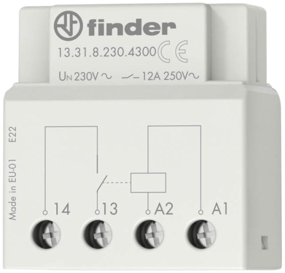 Relais commutation INC Finder 13.31, 1F 12A/12VAC AgSnO2, 39×37×23mm