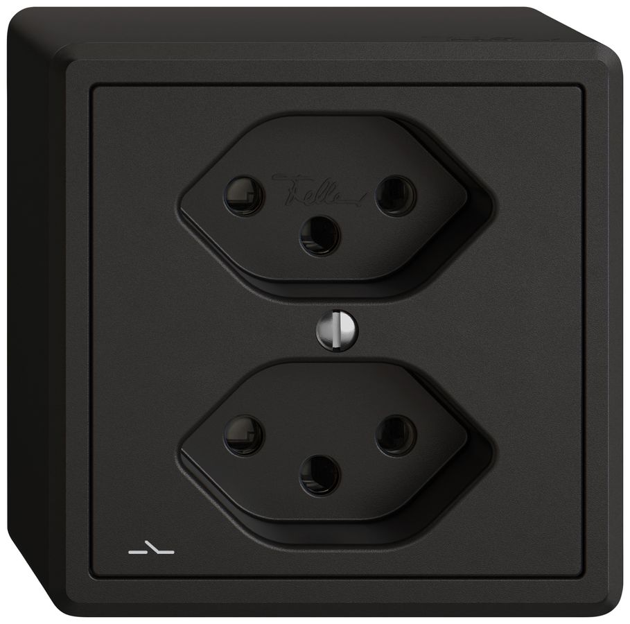 AP-Steckdose EDIZIO.liv SNAPFIX® 2×T13 1×S sz