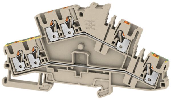 Mehrstock-Reihenklemme Weidmüller A2T PUSH IN 2.5mm² 2 Etagen beige