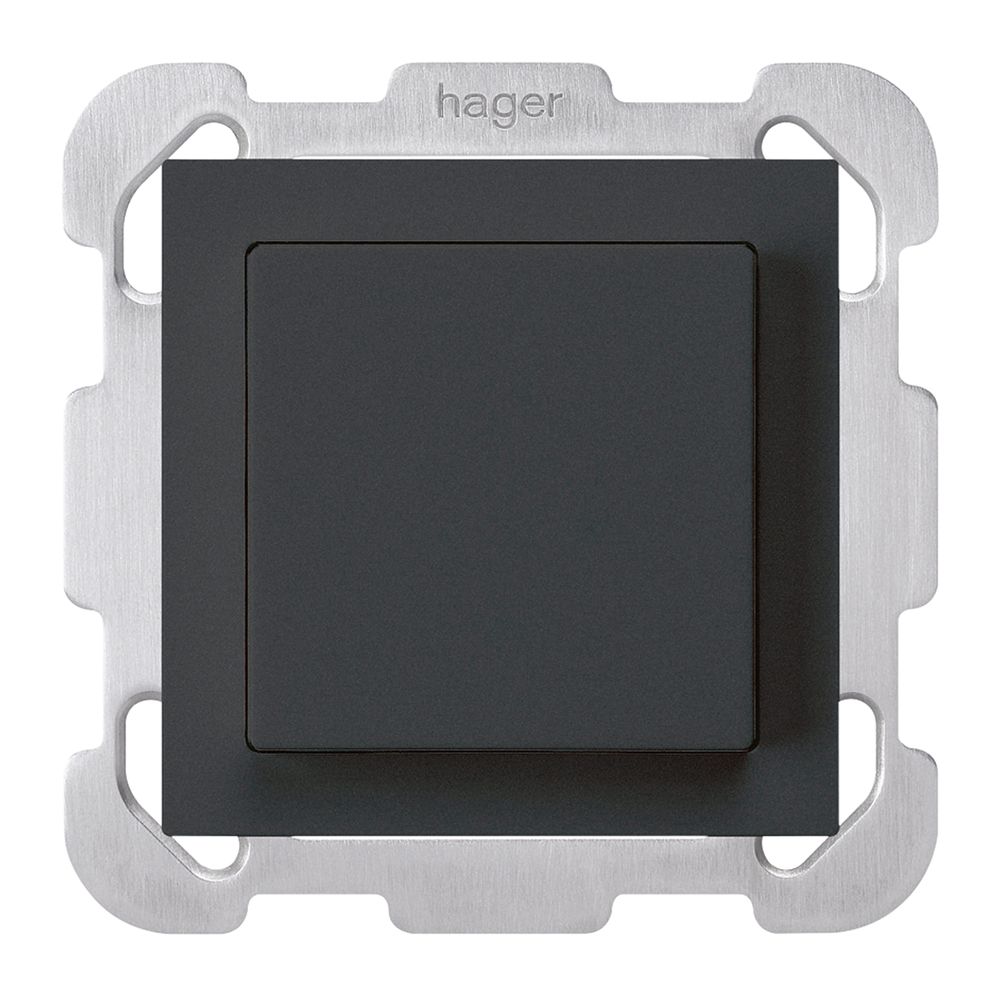 UP-Taster kallysto AR schwarz mit Befestigungsplatte