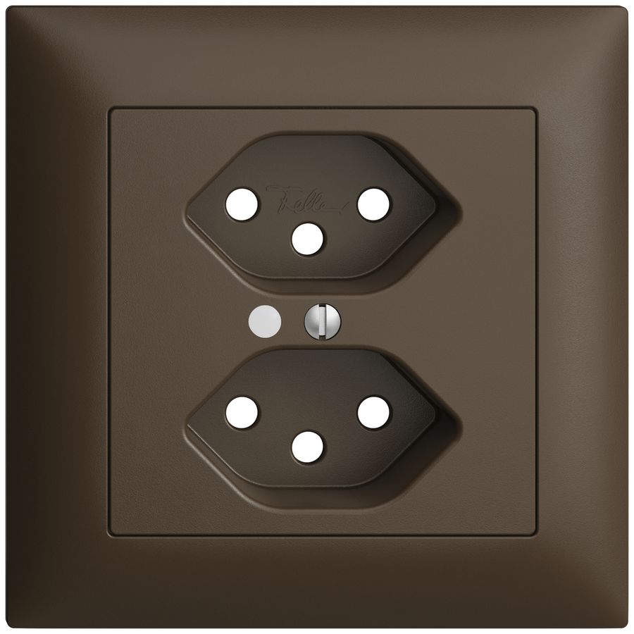 UP-Frontset EDIZIOdue coffee 88×88mm 2×T13 mit Linse