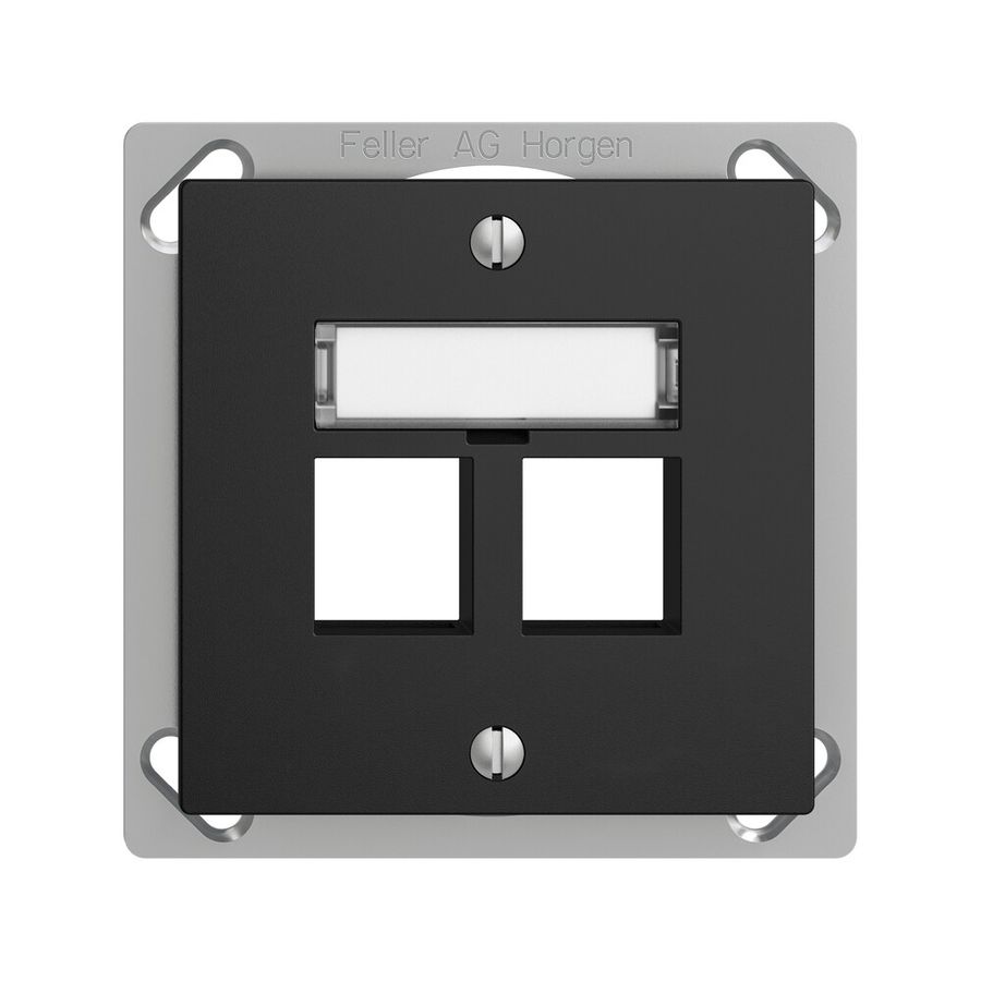 EB-Montageset EDIZIOdue FM.TE, Geradeauslass, für 2×Keystone, schwarz