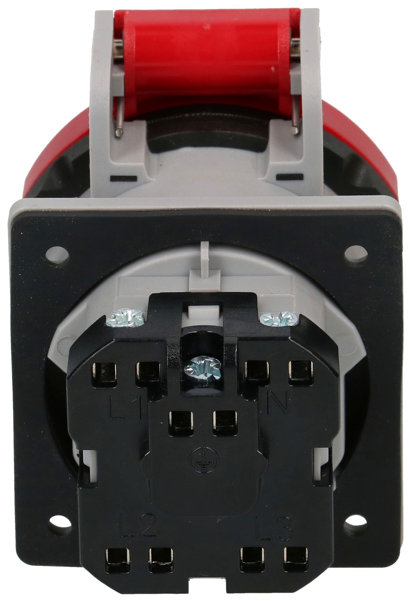 EB-Steckdose MAX HAURI 1× Schweizer Norm Typ 15 10A 400V 50×66×64mm IP55 rot