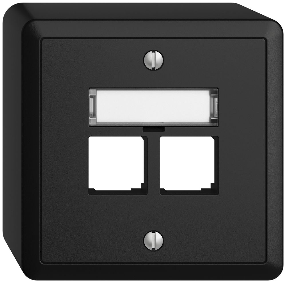 Kit di montaggio AP S-One EDIZIOdue FX per 2×RJ45 diritto, nero