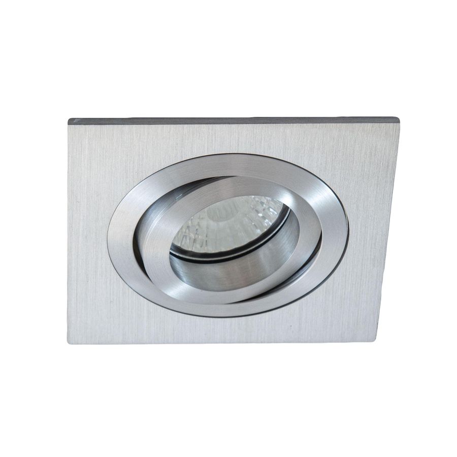 Einbauspot TK-Quadra, alu-gebürstet mit Spannfeder, für Ausschnitt 80mm