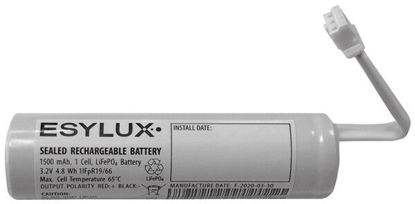Accu ESYLUX per SLA/SLB LED LiFePO4, 3.2V/1500mAh, 90×30×30mm