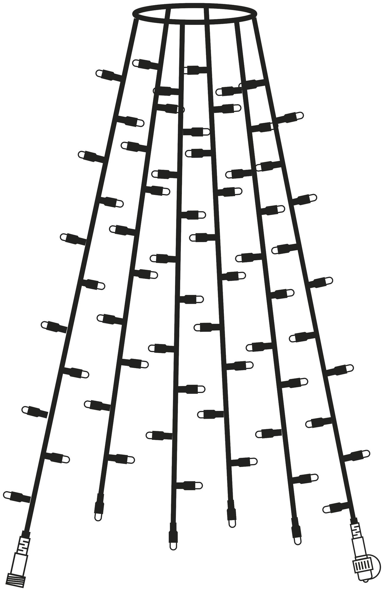 Baum-Lichterkette System 24 Extra, schwarz, 1.8W, 84 LED, 1.8m, warmweiss