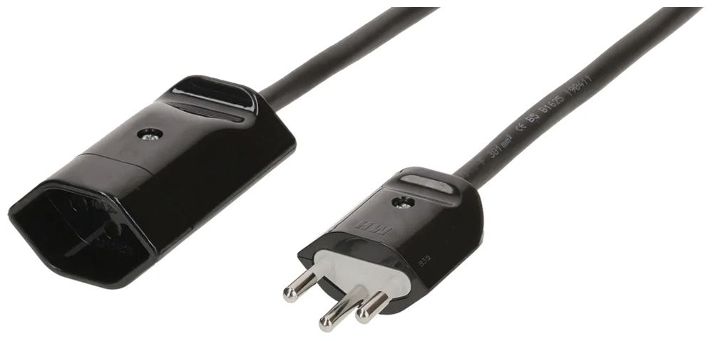 Verlängerungskabel MAX HAURI Td 3×1mm² 3m schwarz Stecker T12/13