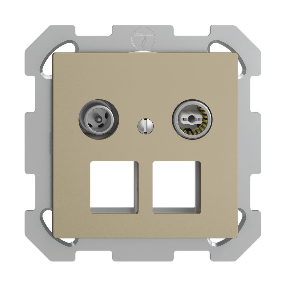 Prise multimédia 4dB ENC Edue FM, prise de dérivation, pour 2×RJ45 Keystone, sa