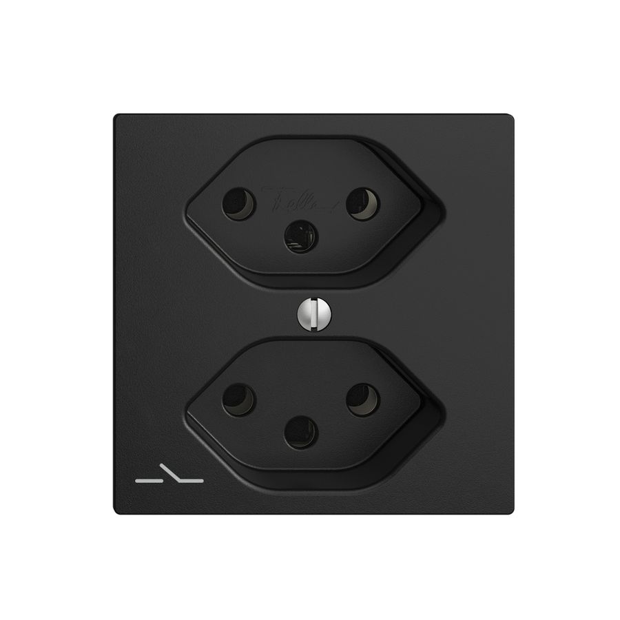 Prise ENC EDIZIOdue 2×T13 noir 1×S, avec shutter