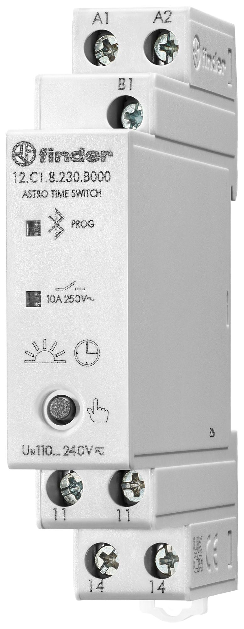 Timer astronomico AMD FINDER 12.C1 1NO 10A 110…240VUC Bt 1UM