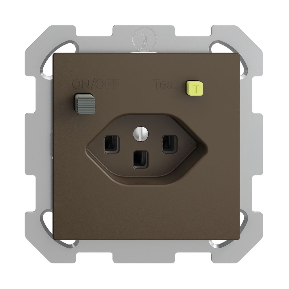 UP-Steckdose EDIZIOdue T23 FI 30mA FM, coffee