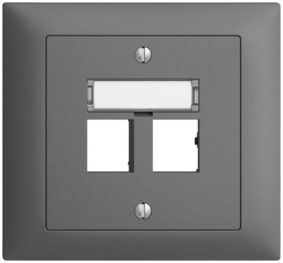 EB-Montageset EDIZIOdue Geradeauslass, für 2×RJ45 freenet, dunkelgrau