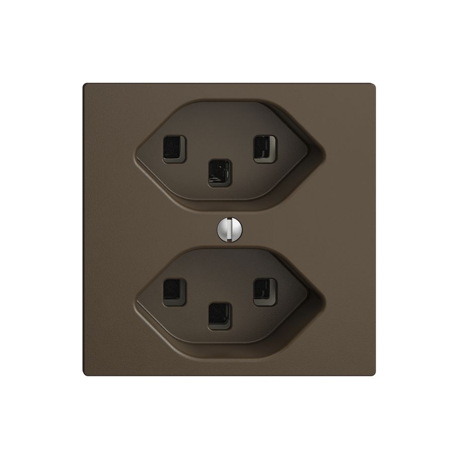 Presa EDIZIOdue 2×T23 coffee 16A, con morsetti innest.