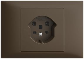 EB-Steckdose EDIZIOdue T25 16A coffee, Schraubklemmen