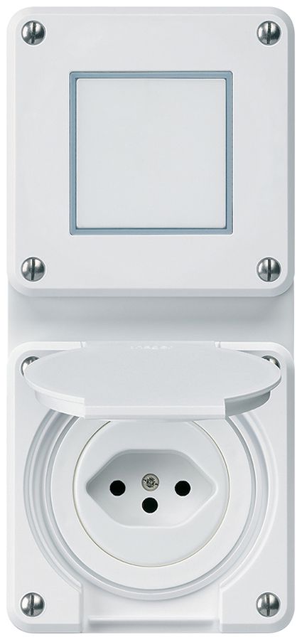 UP-Kombination Hager robusto I-I vertikal 3/1L+Typ 13, weiss