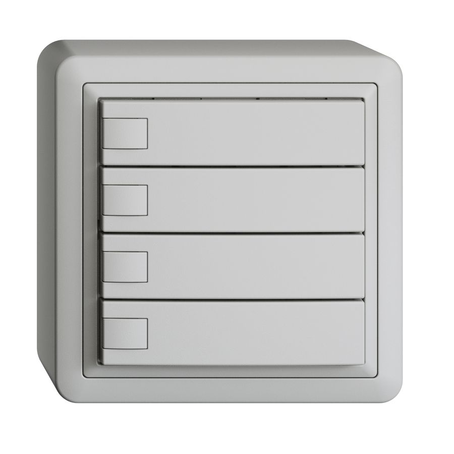 Poussoir KNX RGB AP EDUE, 250mW, s.LED, 4×poussoir, comm.1×touche, grc