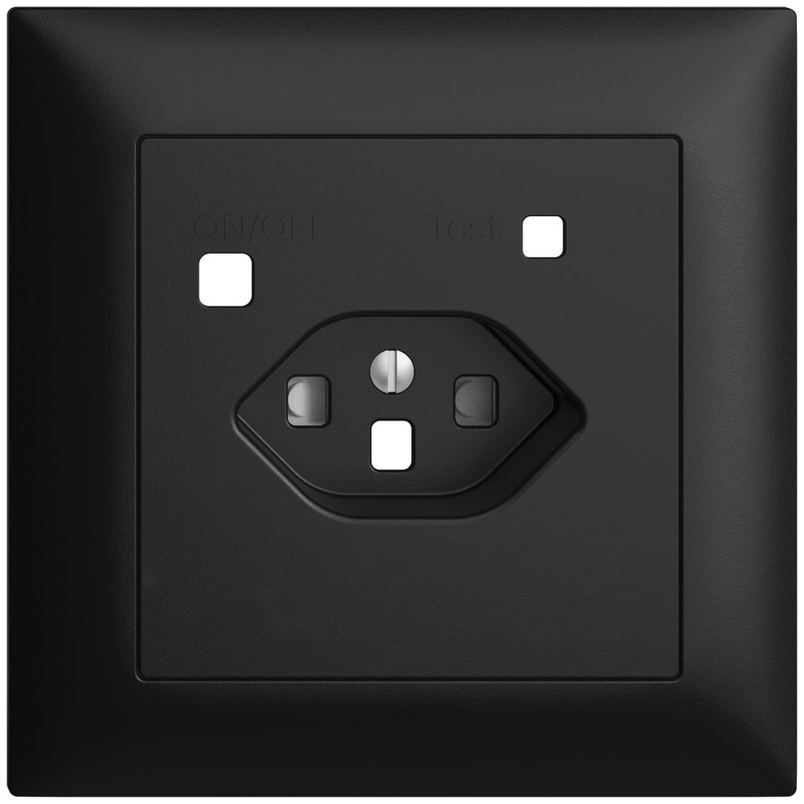 Kit frontale EDIZIOdue per presa FI FMI, T23, shutter, nero