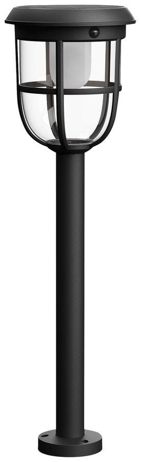 Borne lumineuse LED Philips Radii Solar IR 1.3W 250lm 830 IP44 Ø175×600mm noir