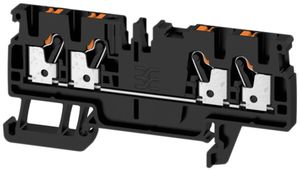 Durchgangs-Reihenklemme Weidmüller A4C PUSH IN 2.5mm² 4 Anschlüsse TS35 schwarz