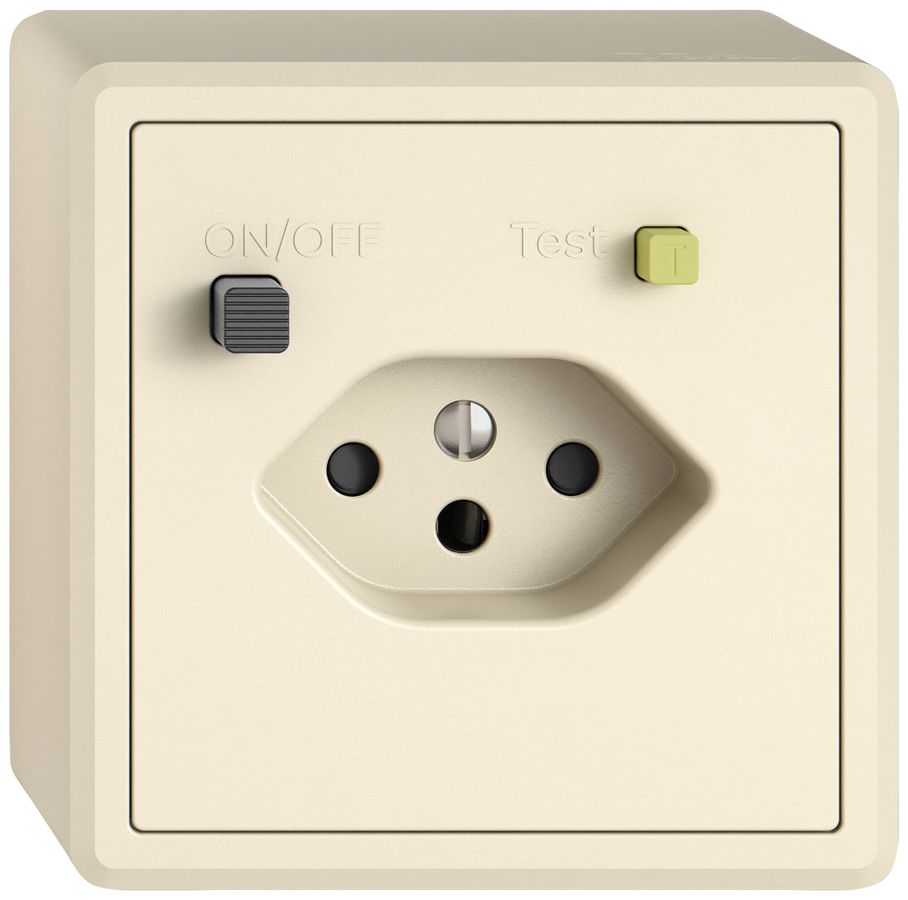 AP-Steckdose FI EDIZIO.liv 1×T13 mit Shutter cr