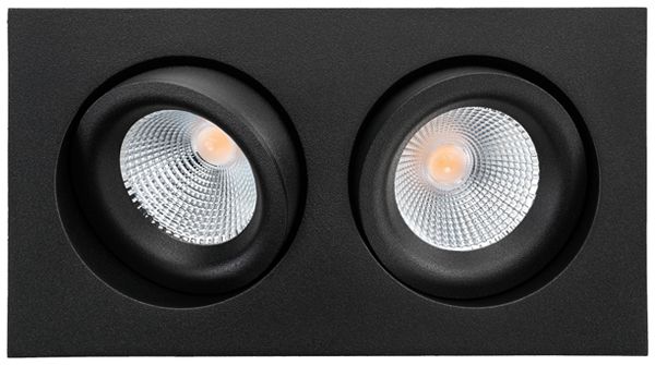 Downlight LED SG Junistar Lux Square 2×7W 1180lm 930 IP20/IP44 42° DA 175×95 ne