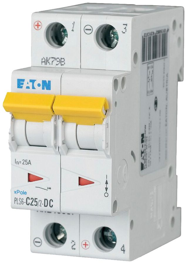 Leitungsschutzschalter Eaton PLS6-C25/2-DC-MW 2P 220V C 25A 2TE