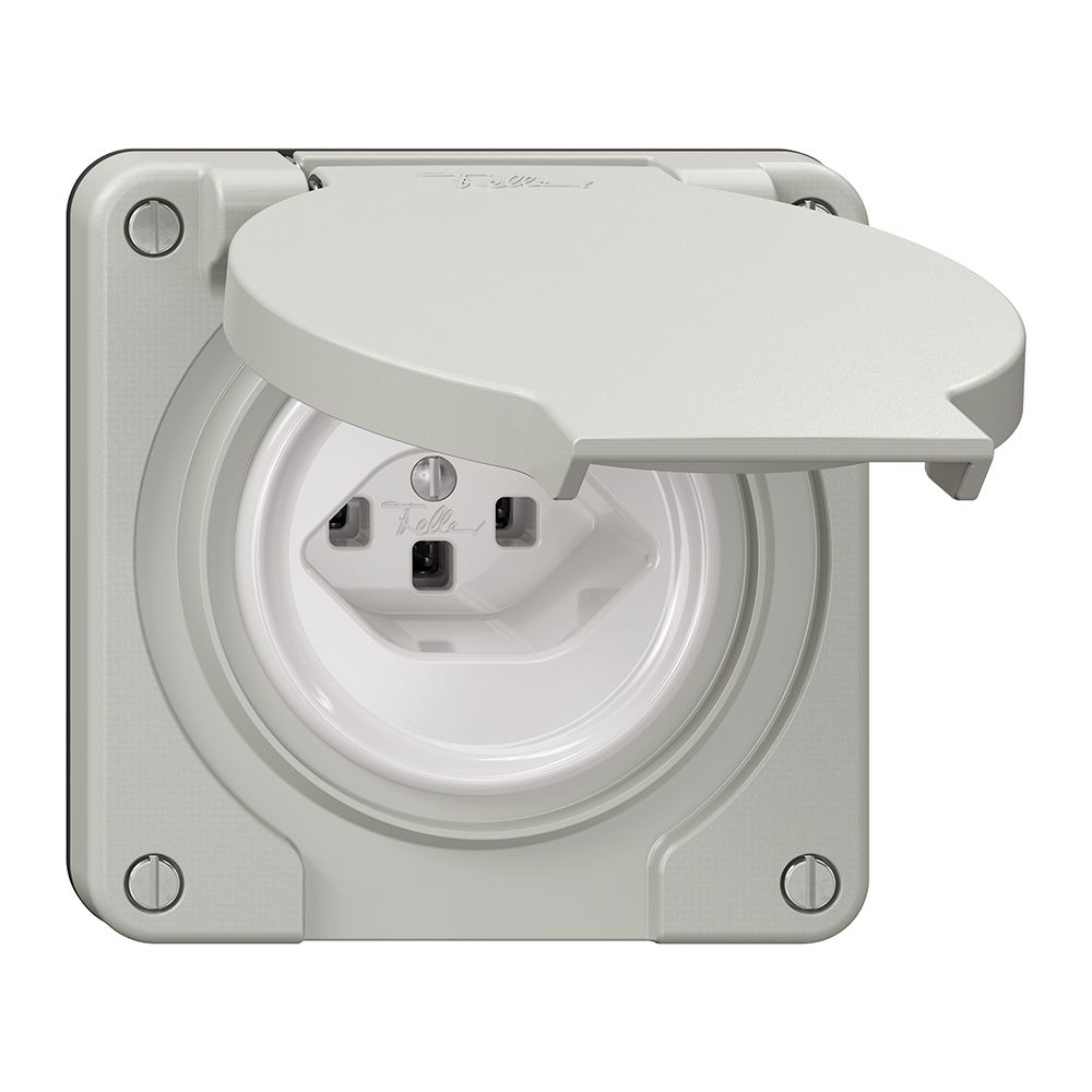 Presa NEVO N.CO, 1×T23, IP21, grigio chiaro