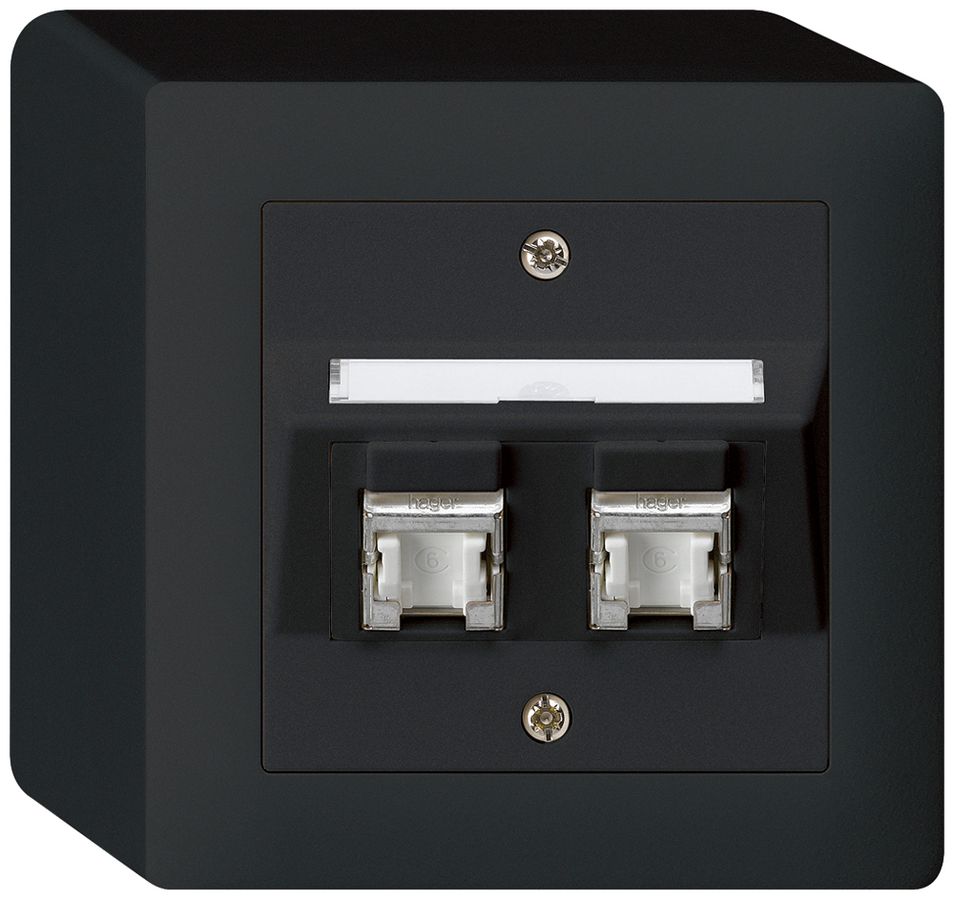 AP-Dose kallysto Kat.6 2RJ45/s schwarz