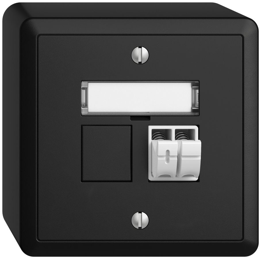 Prise audio AP Push Type EDIZIOdue FX, 1×, kit d'inscription, noir