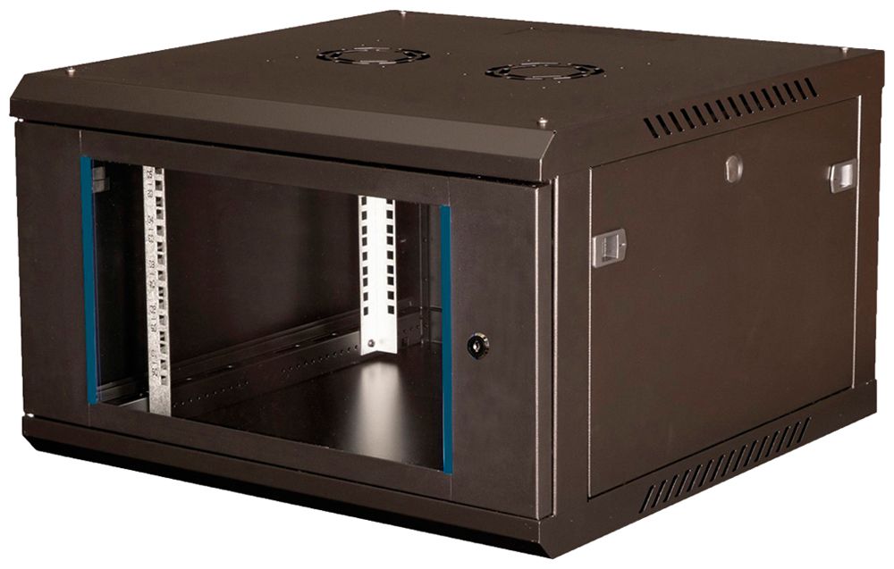 Wandgehäuse 19" VALUE 600×379×600mm 6HE 1×Tür Stahl schwarz