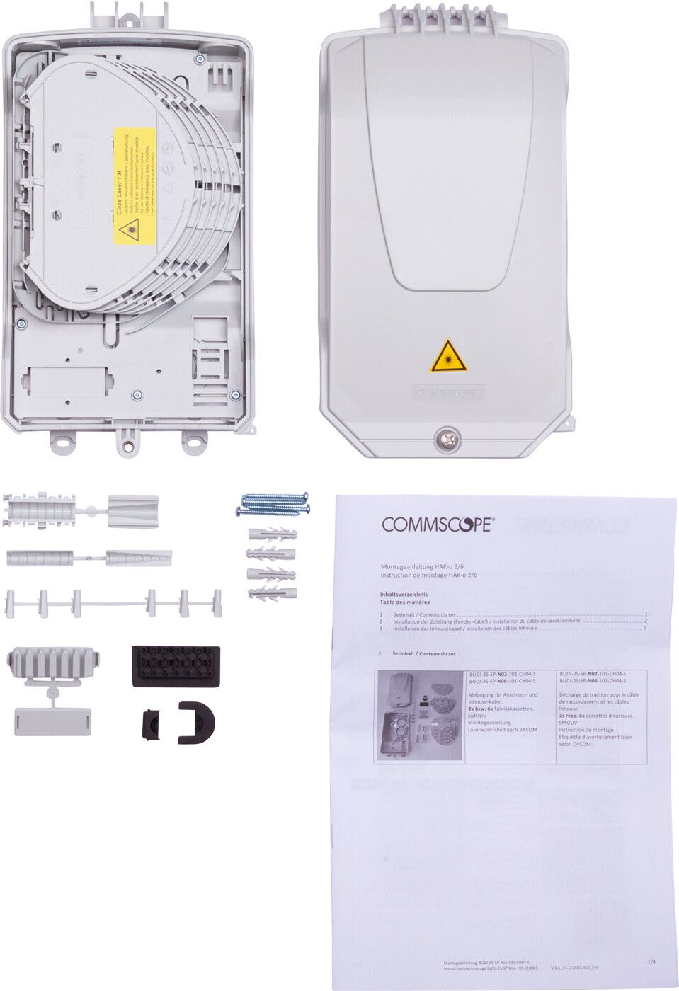 HAK o 6 V2, vollbestückt mit 6 Spleisskassetten