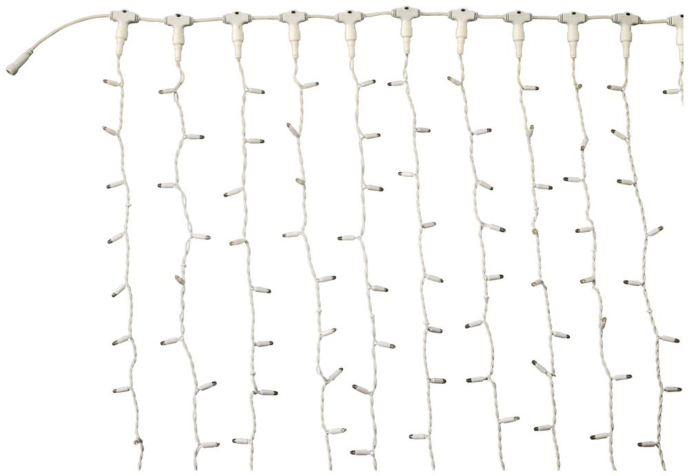 Lichtvorhang MK Drape Lite 600 2×3m 230V 600 LED warmweiss, Kabel weiss
