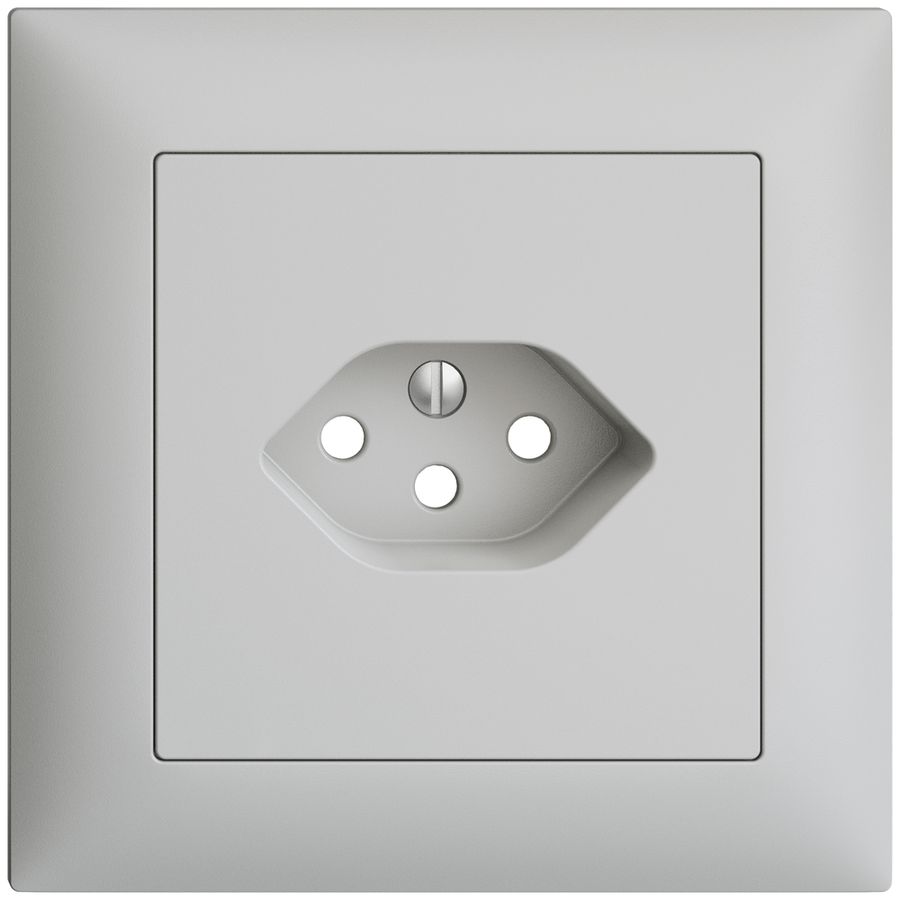 Kit frontal ENC EDIZIOdue gris clair 88×88mm 1×T13 avec shutter