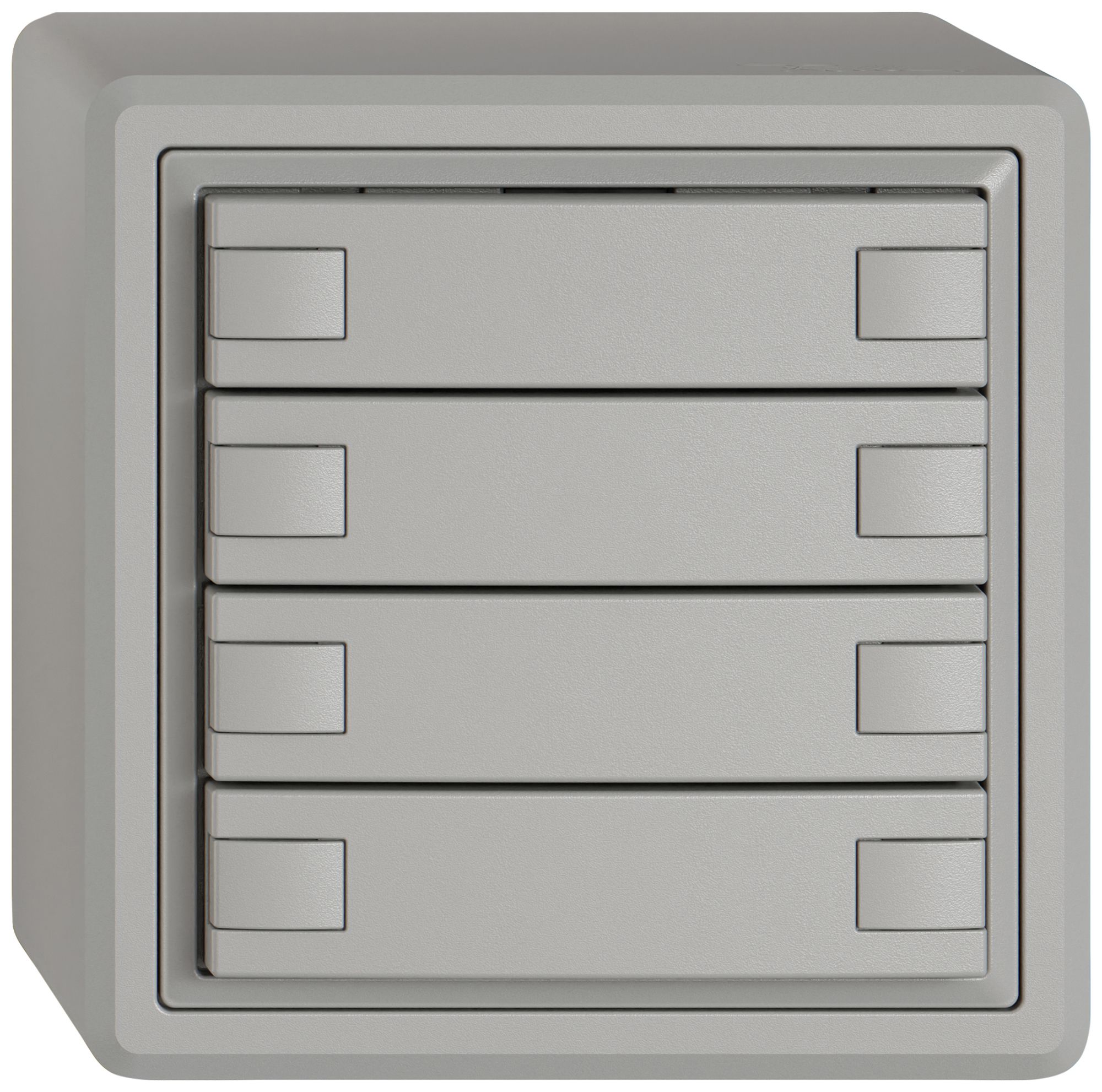 Poussoir universel AP EDIZIO.liv UNI SNAPFIX® s.LED 8× comm.1T grc