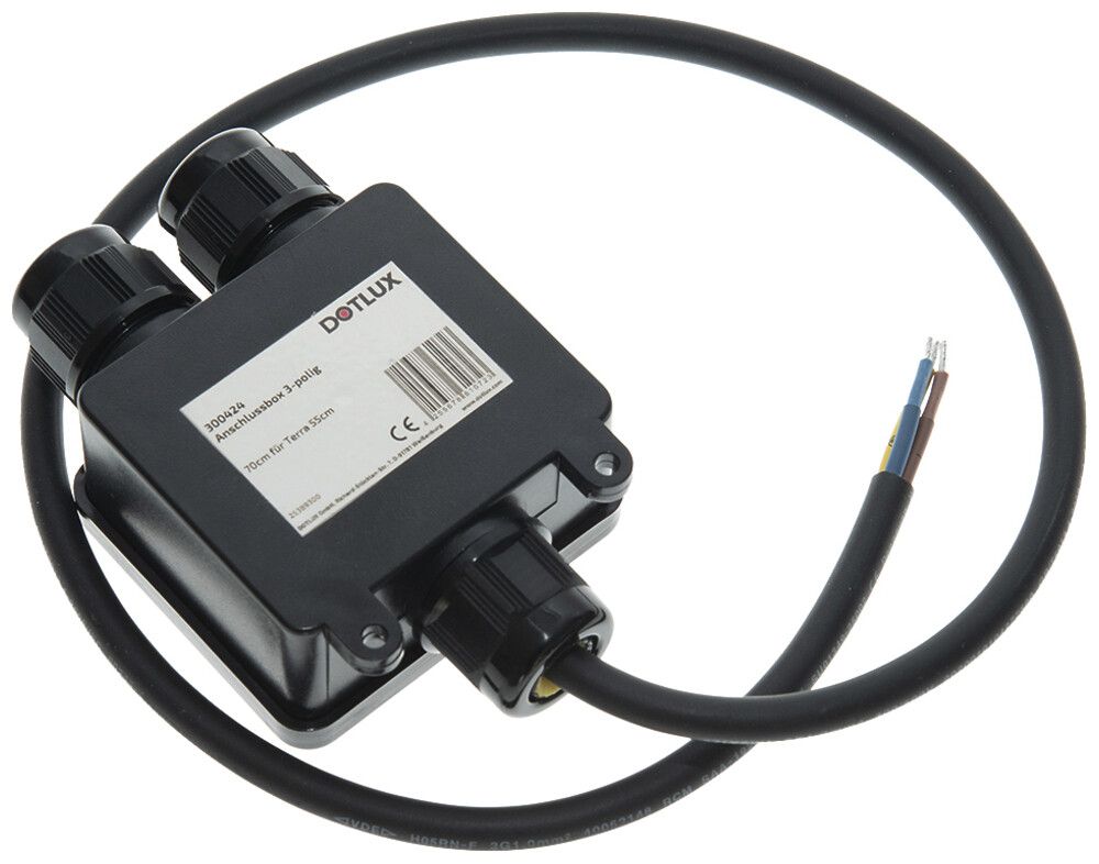 Boîte de connexion DOTLUX TERRA 3P avec câble 700mm noir