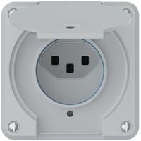 Steckdose robusto 1×Typ 23 beleuchtet IP55 hellgrau