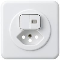 UP-Frontset basico 86×86mm weiss mit 1 Linse und Kinderschutz f.S1/Typ 13