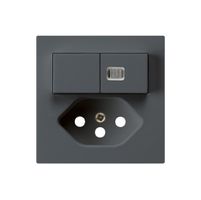 Frontset kallysto 60×60 anthrazit mit 1 Linse für Kleinkombi S1/T13