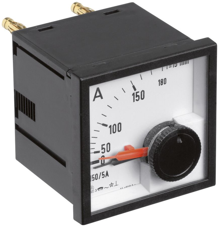 EB-Bimetall-Amperemeter Hager 75A steckbar 72×72mm Klasse 3 Integration 15 Min.