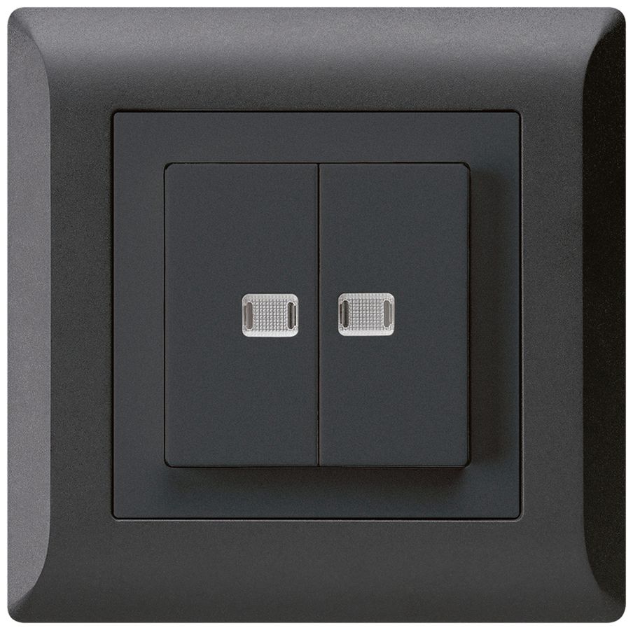 UP-Leuchtdruckschalter kallysto.line 1/3+3/1 mit 2 Linsen schwarz