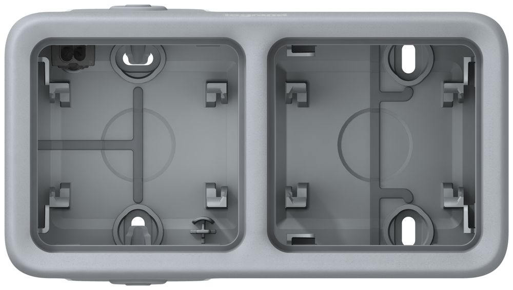 AP-Gehäuse PLEXO 1×2 grau